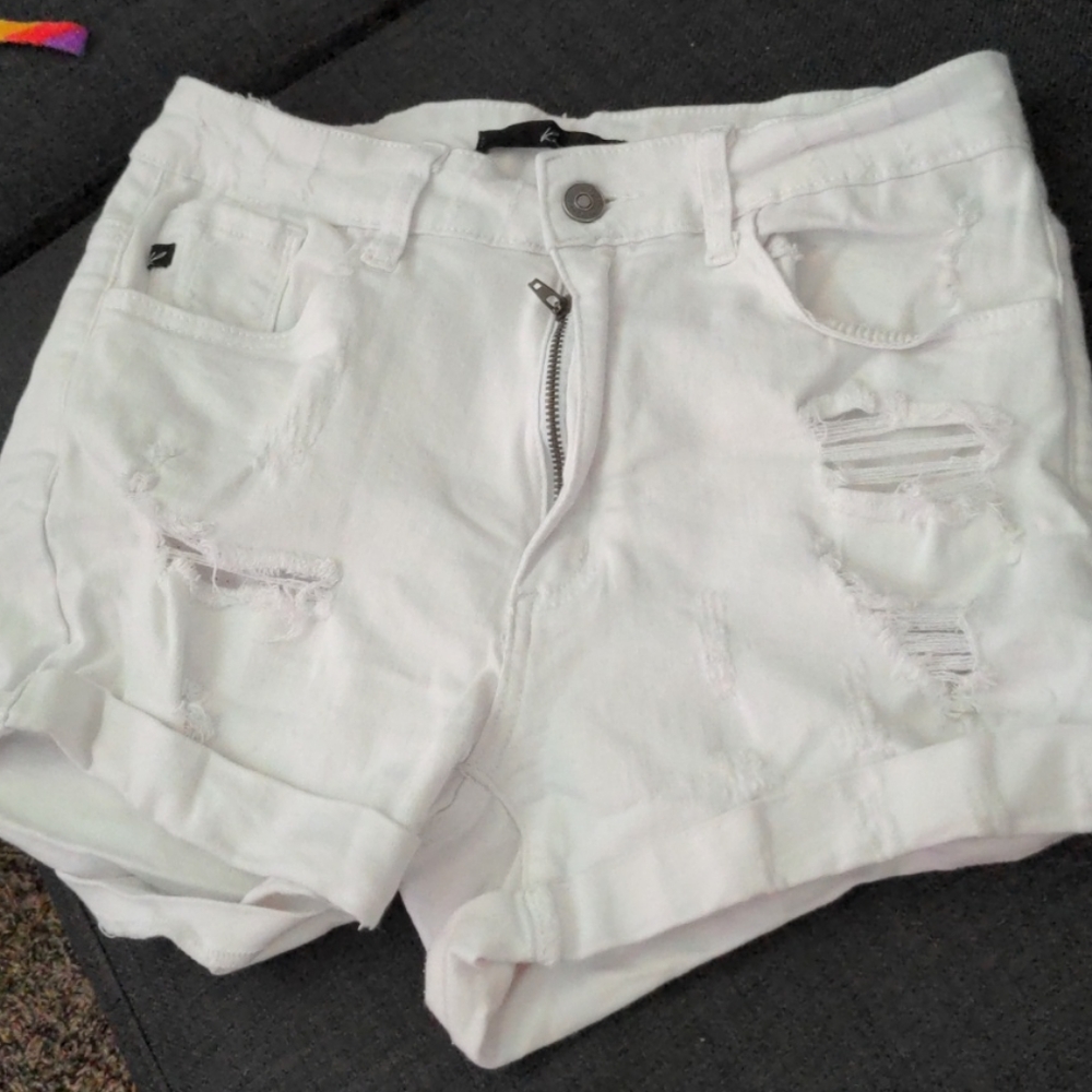 White denim shorts